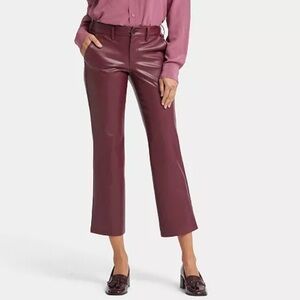 NYDJ Women's Faux Leather Straight Ankle Pants size 0